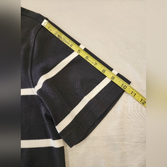 NWOT Bugatchi Men's Black Polo Shirt Short Sleeve White Stripes Detail, sz LG - Picture 7 of 12